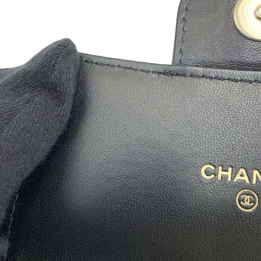 Chanel Belt Bag Matelasse Coco Mark Chain Pouch Lambskin CHANEL Waist Black - Picture 10 of 16